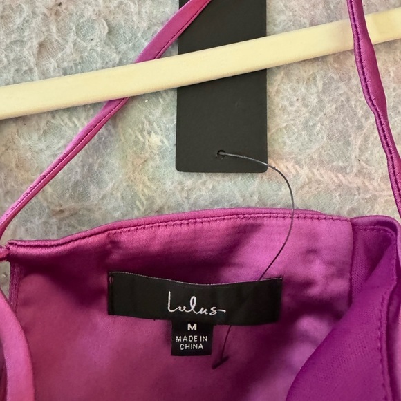 Lulus Shiny Purple Slip Dress M - Picture 6 of 7